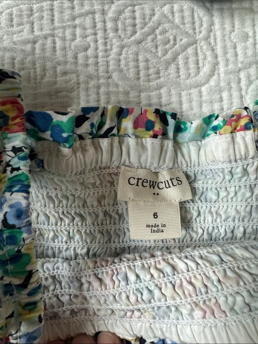 Crewcuts Blue Multi Floral Smocked Sundress with Headband
